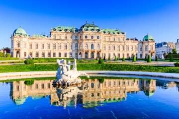 The grand facade of the Upper Belvedere Palace in Vienna